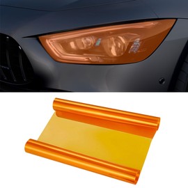 ZIMISI Self Adhesive Car Light Tint Film, 11.88×48 Inches Vinyl Wrap Protector Film, Color Shiny Chameleon Sticker, Auto Modification Cover for Headlight, Taillight, Fog & Brake Light (Orange)
