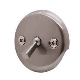 Westbrass R330-07 3-1/8 in. Two-Hole Overflow Faceplate with Trip Lever and Screws, Satin Nickel