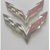 GM Pair Fits 2014-2019 Corvette C7 Emblem Cross Flags Badge