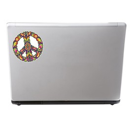 2 x Colourful Peace Symbol Sticker Car Bike Hippy Laptop Decal Camper #5874 (10cm x 10cm)