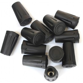 Youshe Trekking Poles - 12 Pack Replacement Durable Rubber Tips Protector - Fit with Standard Walking Sticks, Shock Absorbing, Adds Grip & Traction - Lightweight