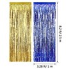 Sumind 4 Pack Foil Curtains Metallic Fringe Curtains Shimmer Curtain