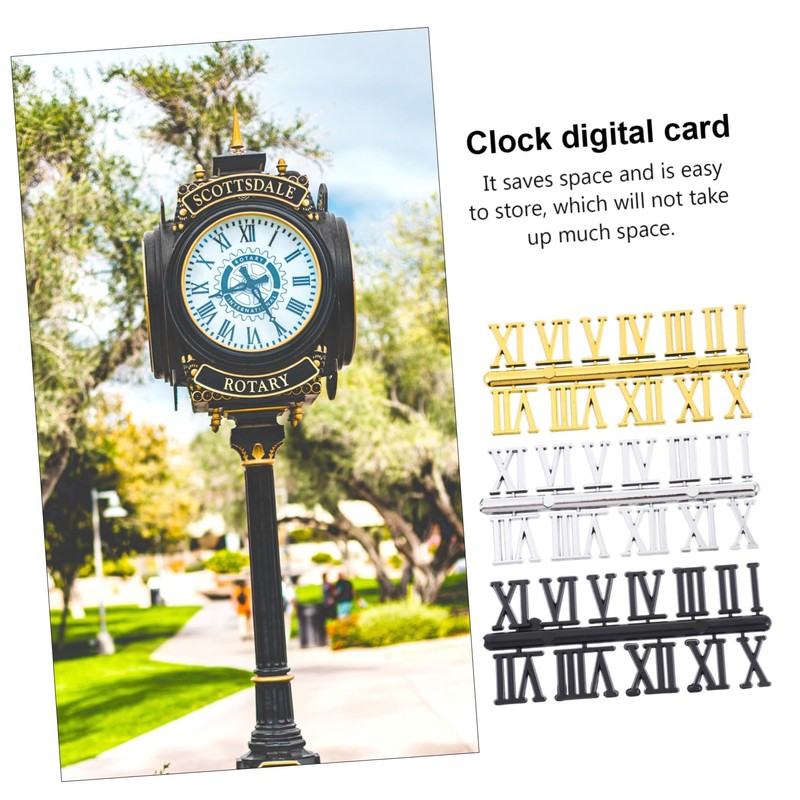 LALAFINA 15 Sets Roman Numerals Clock Replacement Kit DIY Clock