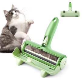 Resuable Pet Hair Remover Cat & Dog Fur Lint Roller for Furniture & Clothing (Green)