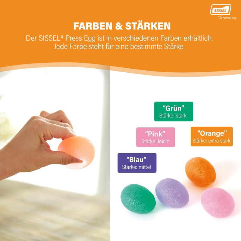SISSEL Press-Egg Hand Exerciser orange Size:extra-stark