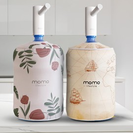 Momo Lifestyle 5 Gallon Water Jug Cover - Insulated Neoprene - Blocks UV Rays - Reversible Double Sided - Water Bottle Sleeve for 5 Gallon Water Dispenser Cover Accessory (World Map)