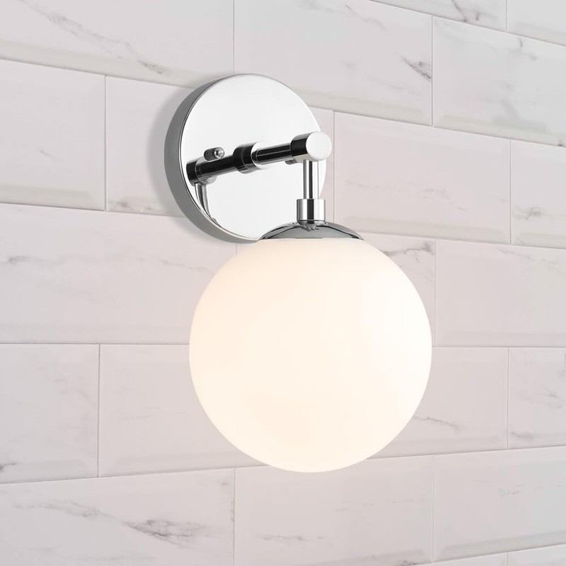 XiNBEi Lighting Globe Wall Sconce Modern 1 Light Chrome Sconce