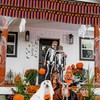 4Pcs Halloween Banner Decorations, 39Ft Pumpkin Foil Fringe Tinsel Streamer