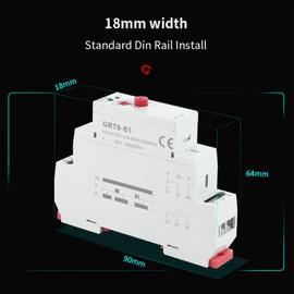 GAEYAELE Relé de tiempo de apagado retardado 16A 1SPDT Relé de retardo de temporizador (GRT8-B1,AC/DC12V-240V)