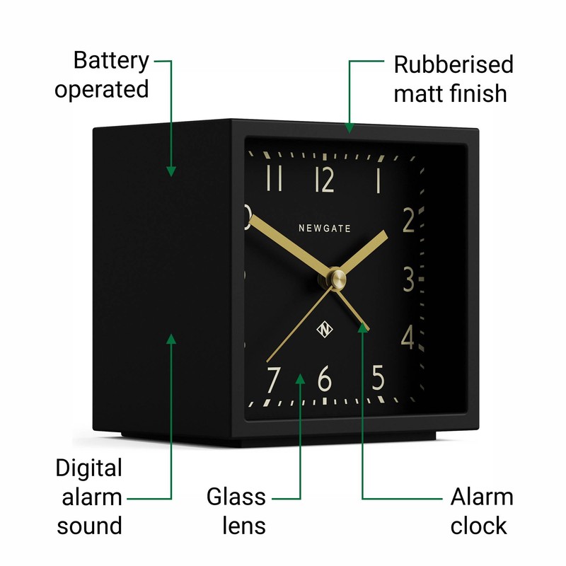 NEWGATE® Equinox Alarm Clock | Designled Cube Shaped Modern Alarm