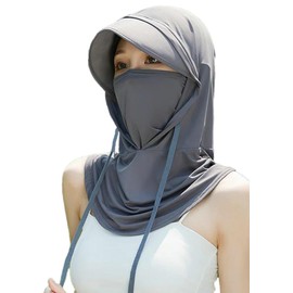 Summer Balaclava Ski Mask Unisex Sun UV Protection Hood Breathable Full Head Mask Face Cover Outdoor Fishing Cycling, Dark-grey, One Size