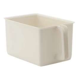 KEYUCA Handled Storage Box, Kitchen Storage (with Handle) Off-White, Small Item Organizer, Case, Storage Box, Bathroom, Kitchen Supplies, Shallow Type, Lightweight