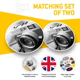 Awesome Vinyl Stickers (Set of 2) 20cm - Vintage Photography Camera Fun Decals for Laptops,Tablets,Luggage,Scrap Booking,Fridges #14517
