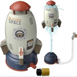 Summer Water Rocket Splash Pad for Kids - Watertoys Water Splash Rocket Outdoor Water Play for Kids with Fun Features for Ages 3 and Up:_Gray