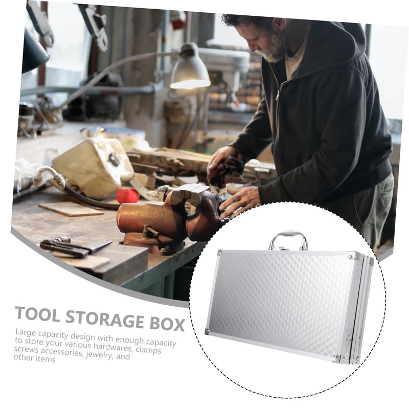 WHAMVOX Aluminum Tool Box Portable Hard Shell Carrying Case with