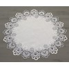 Silver Antique Jacquard Peacock Tail Lace Doily, Table Centerpiece, Table