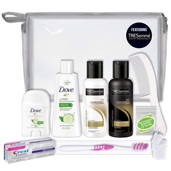 Convenience Kits international 10 PC Deluxe Kit, Featuring: Tresemme Hair and Dove Body Travel-Size Products