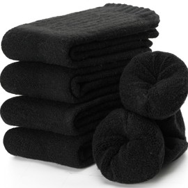 EBMORE Merino Wool Socks for Men Winter Thermal Warm Thick Hiking Boot Heavy Stocking Stuffers Soft Cozy Socks for Cold Weather 5 Pack(Classic Black(5 Pairs))