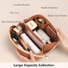 Prite Makeup Bag for Women Travel Waterproof Vegan Leather Cosmetic