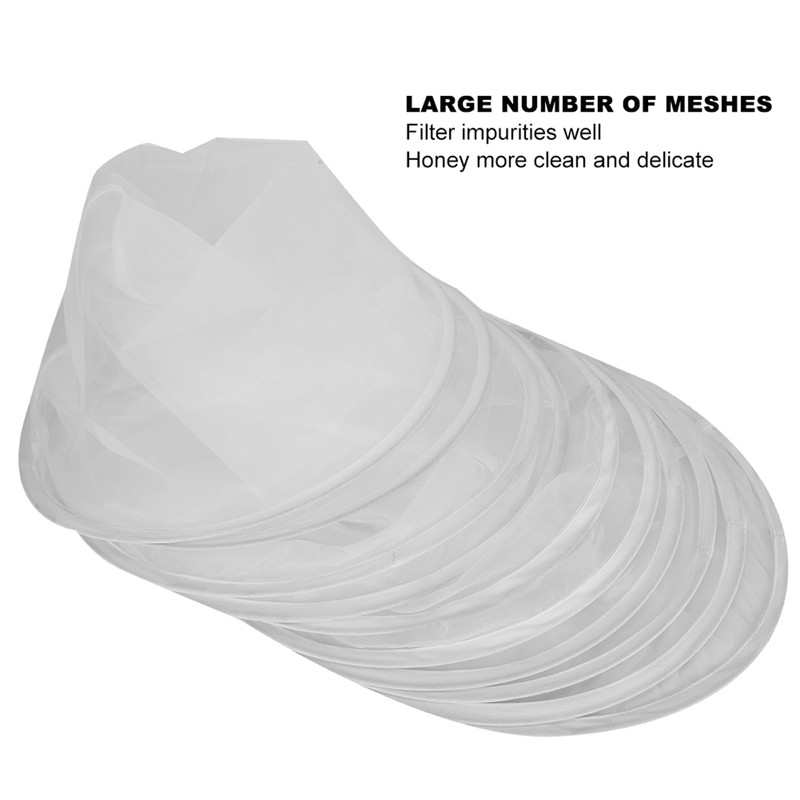 10pcs Honey Strainers Beekeeping Honey Bee Filter Mesh Bag Filters