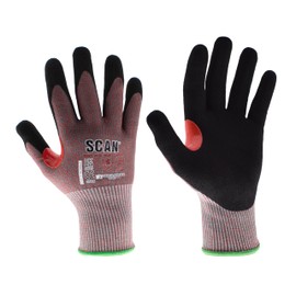 Scan Cut Resistant Level F Gloves, Nitrile Palm, Enhanced Grip, Conforms to EN 407 and EN 388, Size M