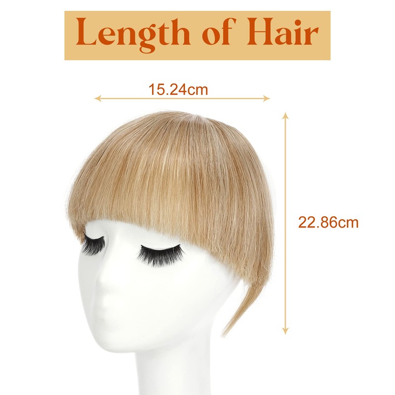 Elailite Fringe Hairpiece, Real Hair, Clip-In Fringe, One-Piece Extensions, Natural