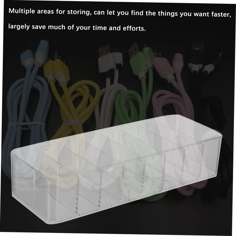CAXUSD Electronics Cord Organizer Box with Lid Cable Storage for