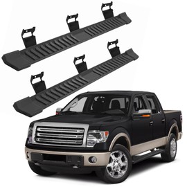 SCITOO Nerf Bar Running Board Side Step Fit for 2009-2014 for Ford F-150 Super Crew Cab Black Stainless Steel 6.3in Rock Sliders