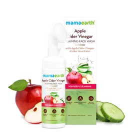 Mamaearth Apple Cider Vinegar Foaming Face Wash with in-built Brush | Deeply Cleanses Skin & Unclog Pores | Exfoliates with Soft Silicon Bristles | 5.07 Fl Oz (150ml)