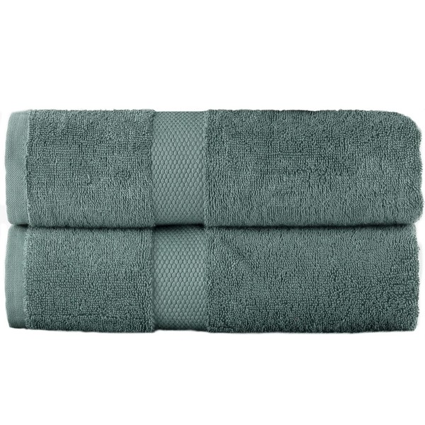 Sue Rossi 100% Egyptian Combed Cotton Hand Towels, Pack Of 2, Very Soft & Absorbent, Quick Dry 600gsm Thick Bathroom Or Kitchen Towel Set. (Sage Green)
