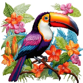 Xinpinzhou Cross Stitch Set Pre-Printed Toucan, Embroidery Templates Embroidery Pictures Pre-Printed Cross Stitch Embroidery Kits Embroidery Kit Cross Stitch Embroidery Kit Animals Embroidery Set