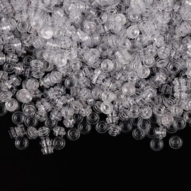 WSRYLTCH Clear Bricks Bulk Pieces Accessories - 1X1 Round Plates Studs Dots Basic Classic Building Block, Pixel Arts Creative Play Set Transparent 1500pcs