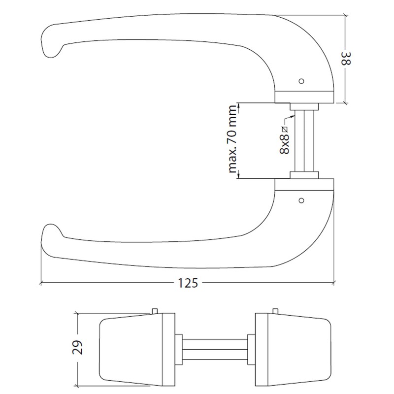 Sivenci Door handle set without sign | door handle without