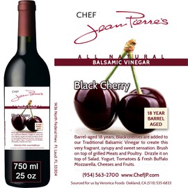 Black Cherry Traditional Barrel Aged 18 Years Italian Balsamic Vinegar 100% All Natural 750ml (25oz)