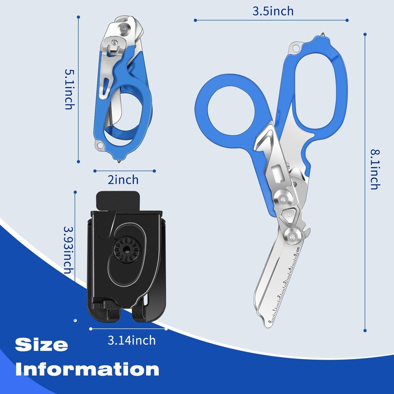 Awaiymi 6 in 1 Multifunctional Folding Scissors with Compatible Holster,