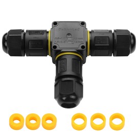 YACSEJAO 3 Pin Outdoor Junction Box 2/3/4 Way IP68 Waterproof Extension Electrical Cable Connector，AC 450V/24A M20 Wire Range(4-8mm or 6-11mm) Snap-on Wire Connector (3 Pin & 3 Way)