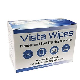 Vista WipesTM - 24 Pre-Moistened Lens Cleaning Wipes - Cleans Camera Lenses, Computer Screens and Mirrors