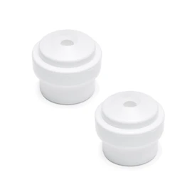 sossai® 2 x Door Stops NTS | Model: Sören | Height: 30 mm | Diameter: 35 mm | Colour: White | For Screwing (Including Mounting Material) | Floor Mounting