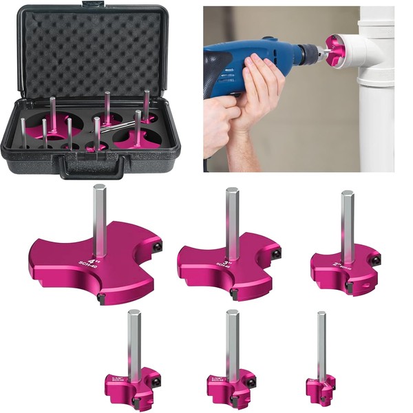 6Pcs Triple Blade PVC Pipe Reamer Kit 3 Blades Pipe