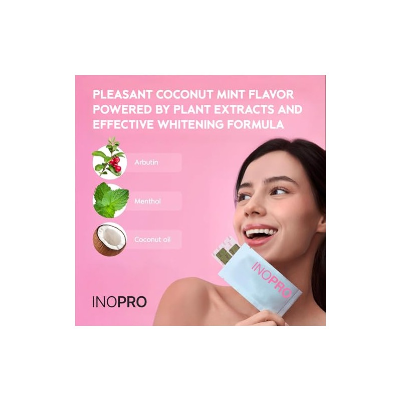 InoPro Tiras Blanqueadoras De Dientes Sensibles Sin Peroxido - 14