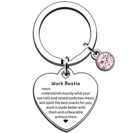 AMZQ Work Bestie Gifts Leaving Gifts for Colleagues Women Funny Birthday Gifts for Colleagues Bestie Friends Coworker Moving Away Going Away Gifts Keyring