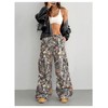 Verdusa Women's Camo Cargo Y2K Flare Pants Drawstring Waist Straight