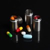 Mini Waterproof Container Pill Box Stainless Steel Capsule Sealing Container