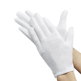 FineGood White Cotton Gloves, 3 Pairs, Pure Cotton, Breathable, Thin, Ambidextrous, For Work, Inspection, Housework, Dresses, Cleaning, Unisex