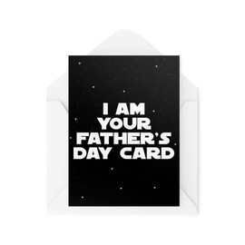 Tongue in Peach Funny Dad Card - I am Your Father's Day - Space and Stars Design - Sci Fi - Movie Quote Card - Dad Cards - CBH1663