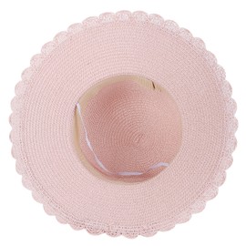 Sun Hat Stylish Summer Hat with Bow Straw Hat Women Girls Beach Hat Elegant Women's Hat Foldable Breathable Leisure Hat Wide Brim Beach Hat Sun Protection Retro Holiday Beach, pink
