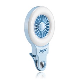 Fangirl by Remi: 2-in-1 Clip on Phone Fan and Selfie Ring Light (Blue)