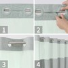 eachope Extra Long No Hooks Needed Linen Textured Shower Curtain