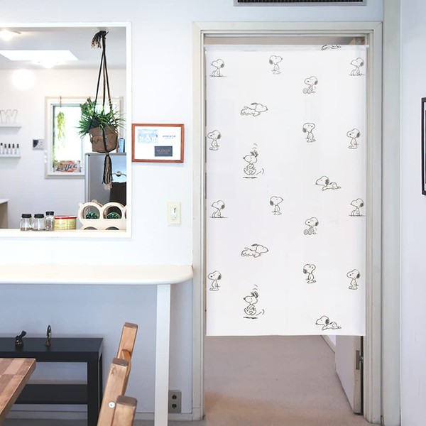 Noren Kobo 93877 Snoopy Goods, Noren, Stylish, Room Divider, Curtain,