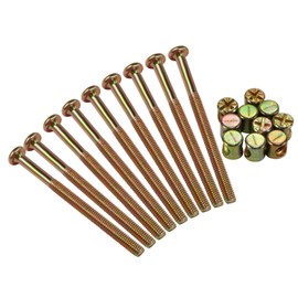 Adyoney 10-Piece Set of M6 x 80mm Flat Round Head Hex Socket Screws - Perfect for Mother and Baby Bed Accessories - Galvanized for Long-Lasting Durability
